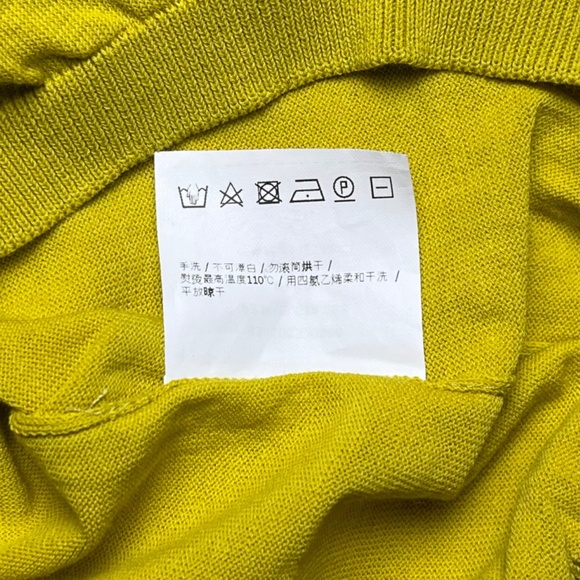 S Max Mara Cropped Cotton Cardigan Sweater Mustard Yellow Half Sleeve Size M - Picture 8 of 11